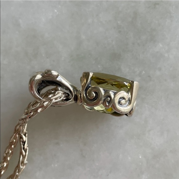 Judith Ripka Limone/Citrine 925 Sterling Silver + Gold Overlay Pendant Necklace - Picture 7 of 13